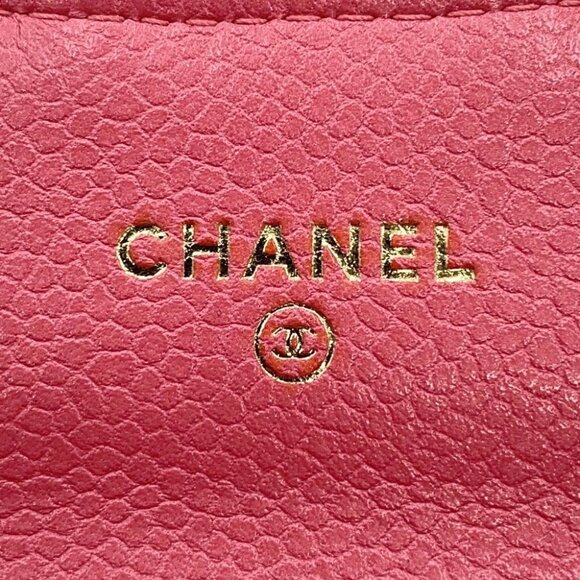CHANEL Matelasse Bifold Wallet Card Case Calfskin Pink A80799 - Picture 7 of 14